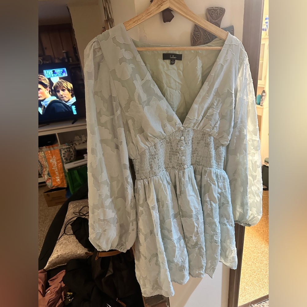 Lulu, sage, green floral, midi dress